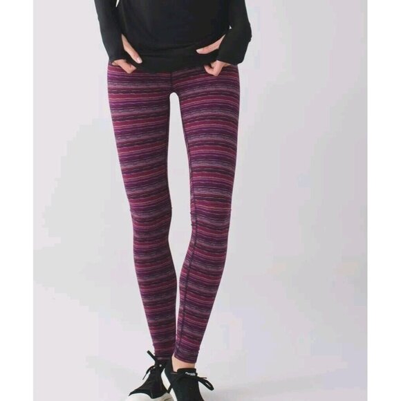 Lululemon Wunder Under Pant IIISpace Dye Twist Regal Plum Alarming Size 8 - Picture 6 of 7